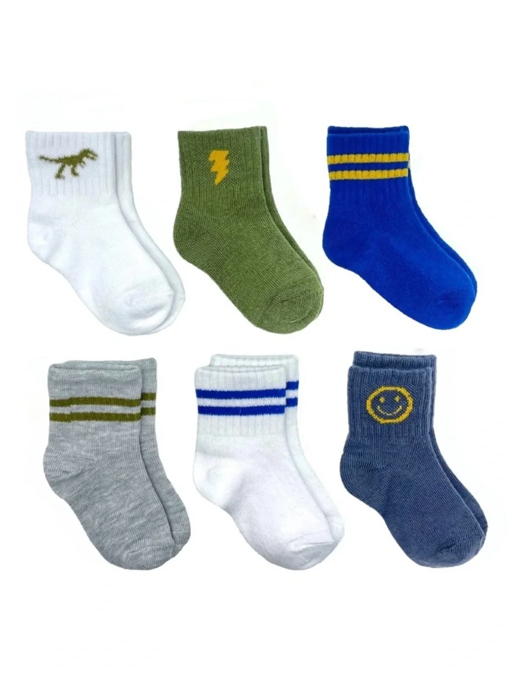 Toddler Mid-Crew Socks 6-Pack Size 3T-5T